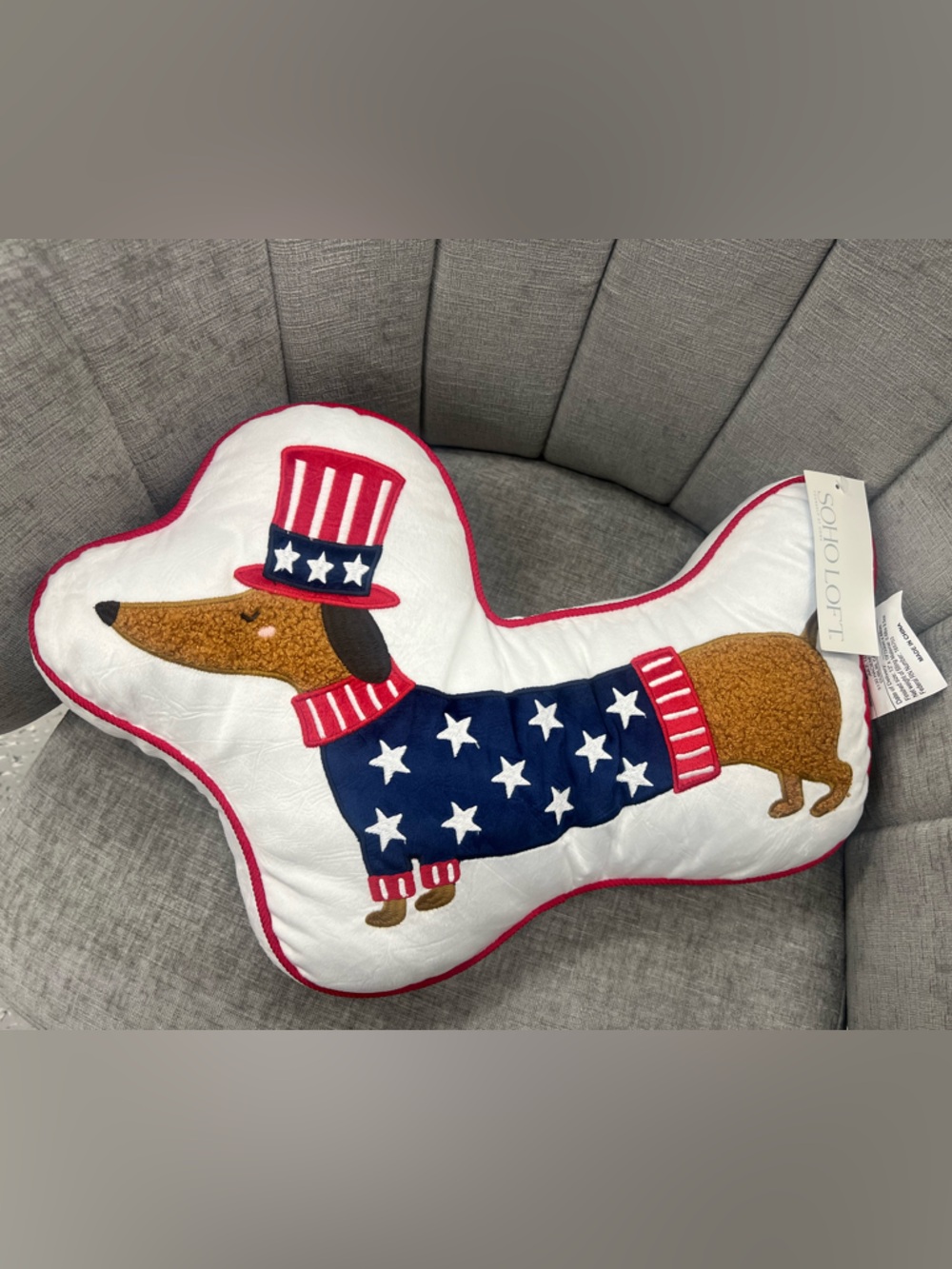 Dachshund Patriotic Pillow